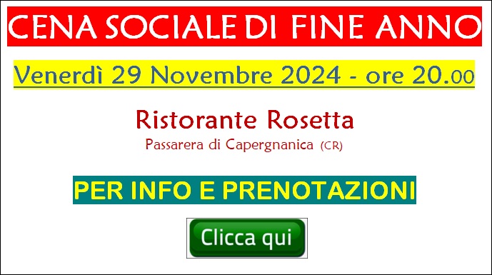 Cena Sociale di fine anno 2024